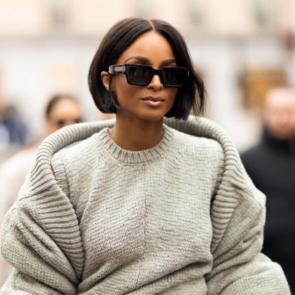 Saint Laurent SL572 001 Sunglasses Black with Silver Square Frame, Grey Lenses - Picture 4 of 15